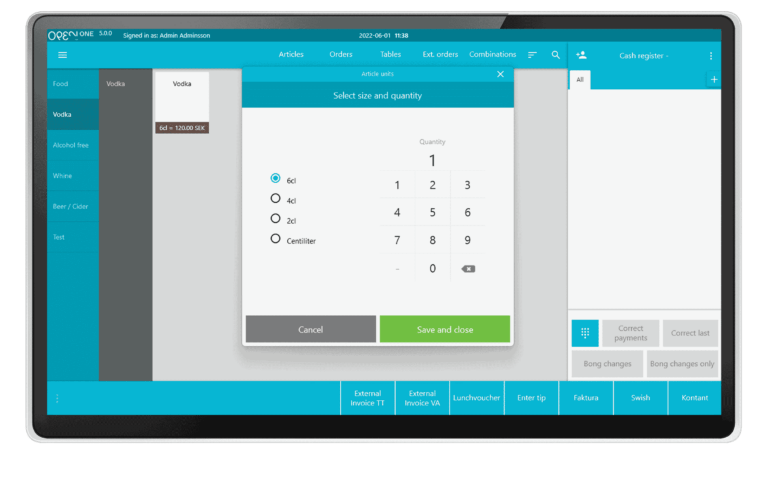 Open One - velg innhold