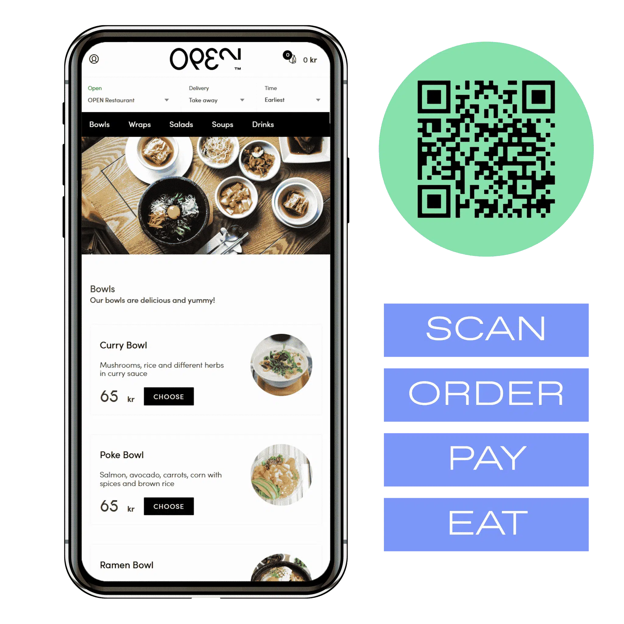 Open Order - app for bestilling ved bord eller takeaway